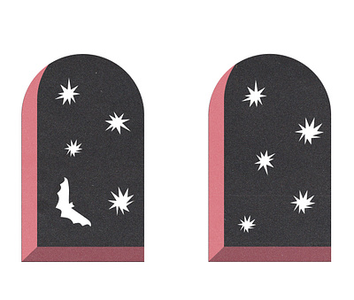 Windows architectural bats dracula grain grainy graphic design horror illustration illustration art night shapes simple simplicity starts