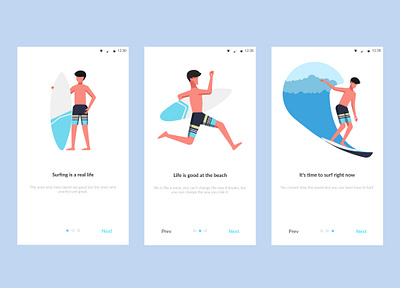 Surfing App app clean design flat illustration mobile mobile app surf surfing ui ux