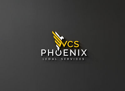 WCS Phoenix Legal Services branding creative logo flat logo gold logo logo design logo mockup minimalist logo phoenix logo wcs logo