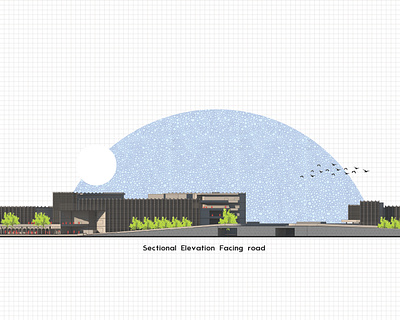 Artistic Sectional Elevation architecture design elevation illustration photoshop art section waterfront