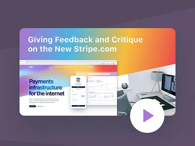 Design Critiquing the New Stripe 2020 Website animations critique design critique development feedback gradient how to give feedback rainbow stripe design stripes thumbnail video website website design youtube