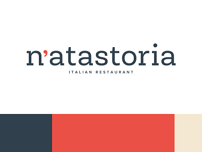 n'atastoria restaurant logo apostrophe brand branding clean color creative agency design design agency design studio food graphic design identity italian restaurant logo logotype mark restaurant sign signboard vector