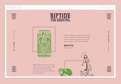 Riptide Tiki Cocktail Website beverage retro retro design tiki ui website