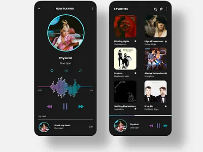 Music Player App app appdesign appdesigner design inspiration interface ui userinterface userinterfacedesign ux