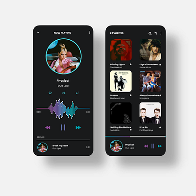 Music Player App app appdesign appdesigner design inspiration interface ui userinterface userinterfacedesign ux