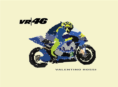 Pixel Art VR|46 adobe illustrator illustration pixelart valentino rossi vector vr46