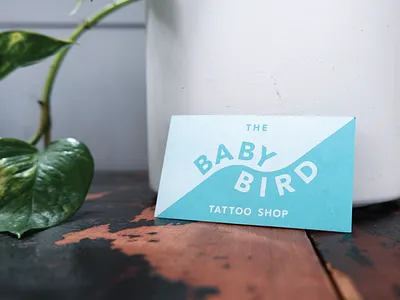 Baby Bird Tattoo Shop Cards branding business card french paper screenprint tattoo tattoo shop typography ux