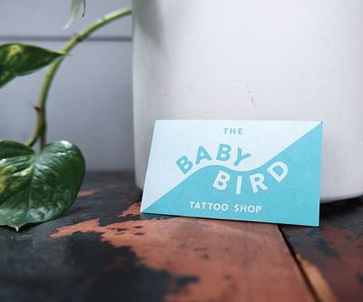 Baby Bird Tattoo Shop Cards branding business card french paper screenprint tattoo tattoo shop typography ux