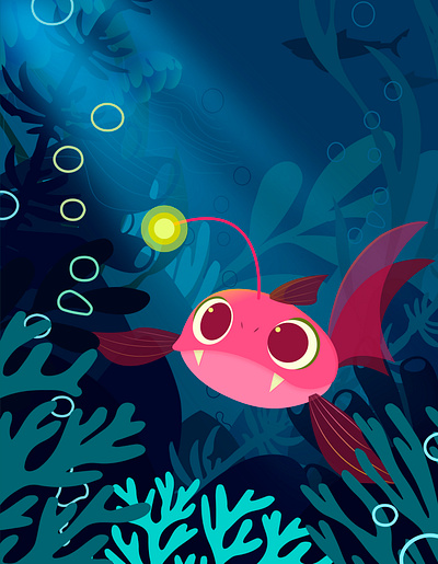 Little sweet fish art design fish illustration illustrator sea ui vector