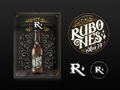 Rubones Brewing beer beer art beer branding branding graphics illustration label lettering logo typography