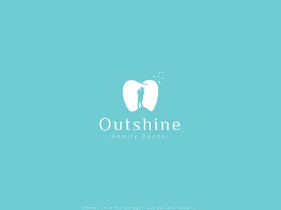 Outshine dental care dental clinic dental family dental logo design identity logo typography