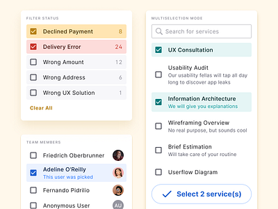 React & Figma UI kit - Selection checkbox app button check checkbox design figma filter material react select selection state states ui ui kit