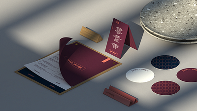 Menu bar blue branding coaster coral design dining elegant food luxury menu print restaurant terrazzo violet wine wood