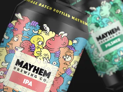 Mayhem Brewing brand strategy branding creative direction design package design