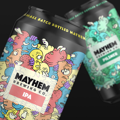 Mayhem Brewing brand strategy branding creative direction design package design