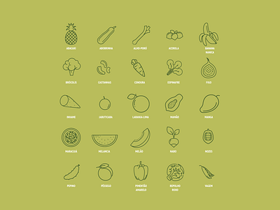 Spring Fruits & Vegetables Icon Set book cookbook cooking food fruits icon pack iconography icons iconset print design recipes seasonal seasons spring vegetables