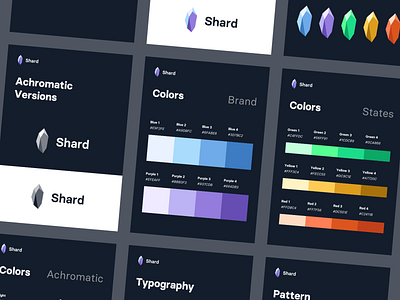 Brandbook for Shard blue brand brandbook branding ci color scheme color schemes colorful colorfull colors palette colorscheme corporate design corporate identity dark design flat icon illustration logo vector