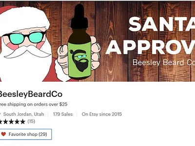 Santa Banner avatar banner banner design beard beard oil beards buisness christmas etsy etsy seller etsy shop illustration logo promotional santa seasonal