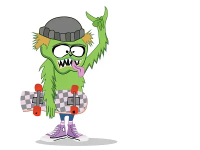 Skate Rocker design illustration monsters skateboard vector