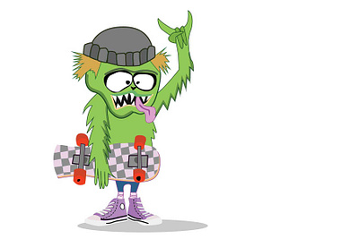 Skate Rocker design illustration monsters skateboard vector