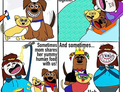 Quirky Queen Comics cartoon cartoon illustration cartooning comic comics dog dog illustration doggo doggy dogs dress up eat humor illustration nap pandemic procreate procreate app procreateapp quarentine