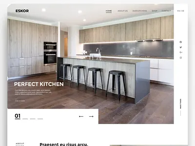 Interior Website Design interior kitchen landingpage ui ux webdesign