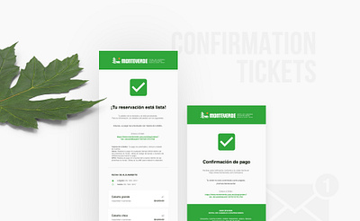 Monteverde - Confirmation tickets booking design development ecommerce email design responsive website