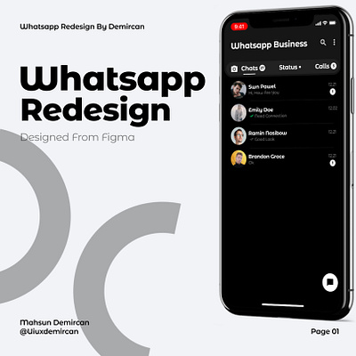 Whatsapp reDesign appdesign apple figma illustrator invision ui uidesign uiinspiration ux webdesign