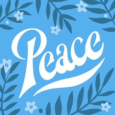 Peace Lettering 70s blue calm concept flowers font fruit of the spirit handlettering illustration leaves lettering letters peaceful procreate retro script sketch thumbnails