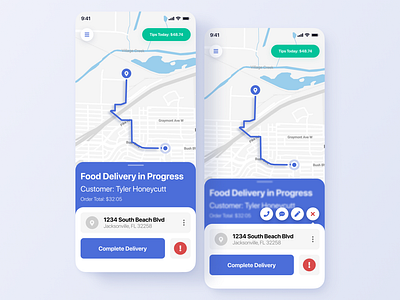 Food Delivery - Driver's View apple delivery app design interactions modern native app react ui ux