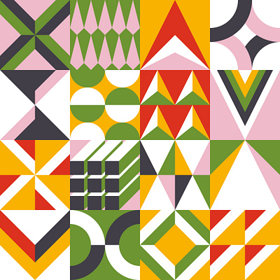 Modern Suprematism Pattern 2d abstract color design flat geometric minimal package paper pattern shape