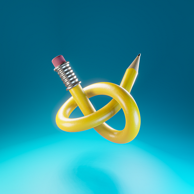 Day 20 - Knot a Pencil 3d 3d art blender cartoon clean concept design different knot knots pencil product design render