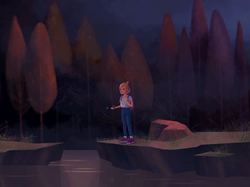 scary forest animation art digitalart illustration motion motion graphics