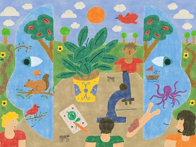 Surreal Classroom childrens art design drawing education gouache illustration surreal