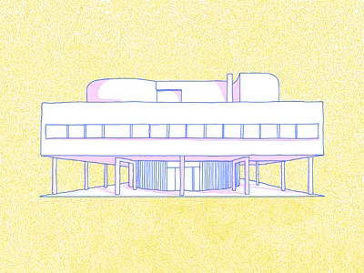 Villa Savoye architect architecture illustration illustrator lecorbusier photoshop