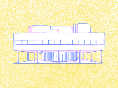 Villa Savoye architect architecture illustration illustrator lecorbusier photoshop