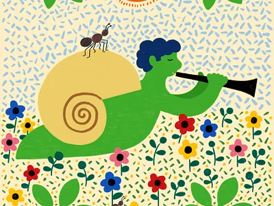 Snail Song animals childrens art design drawing illustration nature