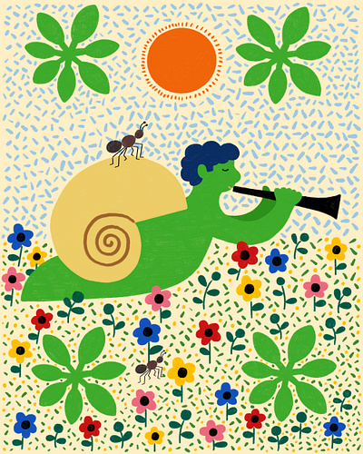 Snail Song animals childrens art design drawing illustration nature