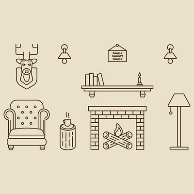 Home Sweet Home design icons illustration vector