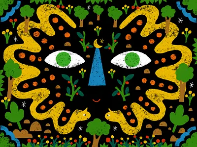 Miró's Dream Garden design drawing illustration nature surreal