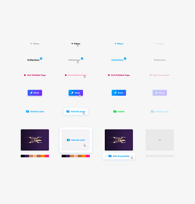 Components actions behavior button color range components design system hover link predictions preview selector style ui