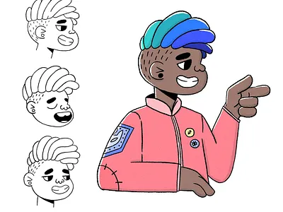 Hey, how you doin? 2d black boy cartoon cartoon character cartoon illustration character characterdesign cute expression faces illustration illustrator procreate