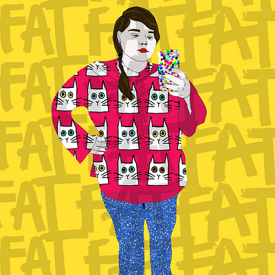 Just FAT cartoon cartooning fat illustration patterns selfcare society