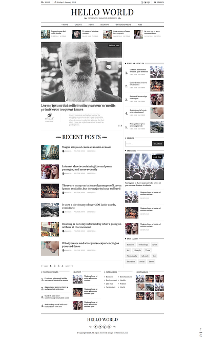 Hewo - Modern Newspaper HTML Template black blog boxed carousel creative css3 html5 magazine modern news newspaper publisher responsive unique