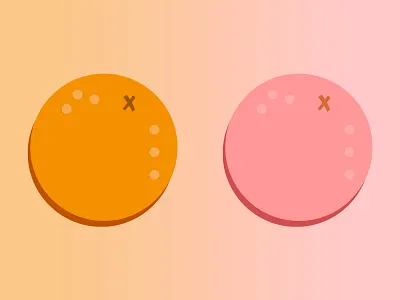 Fruitful Icons - Orange & Grapefruit flat design fruit grapefruit icon orange pink shapes