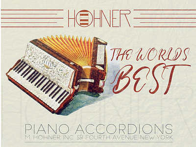 Hohner Accordions artwork design flat design illustration illustrator typography vector