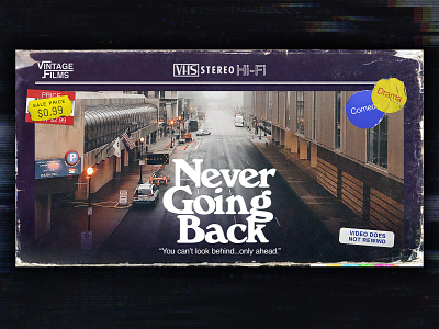 Never Going Back Series 80s church church design neon sermon series tape vcr vhs