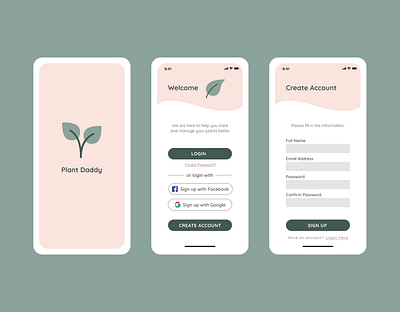 Daily UI 001 clean ui daily 100 challenge dailyui dailyui 001 login plant app signup