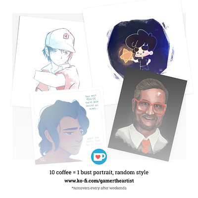 Ko-fi Bust Portrait Promo apple pencil art artist artph artwork coffee digital art digital painting fanart gamer the artist illustration illustration art ipad pro ko fi kofi procreate