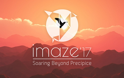 imaze'17 Logo Design 2017 adobe illustrator adobe photoshop bird bird icon branding design festival festival poster fly gujarat illustration india logo logo design mark montain origami sun symbol